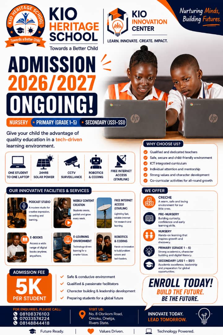 Shaping the Leaders of Tomorrow: Kio Heritage School & Kio Innovation Center Announce 2026/2027 Admissions